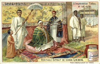 Taytu Betul, Empress Consort of Ethiopia, and her retinue by European School